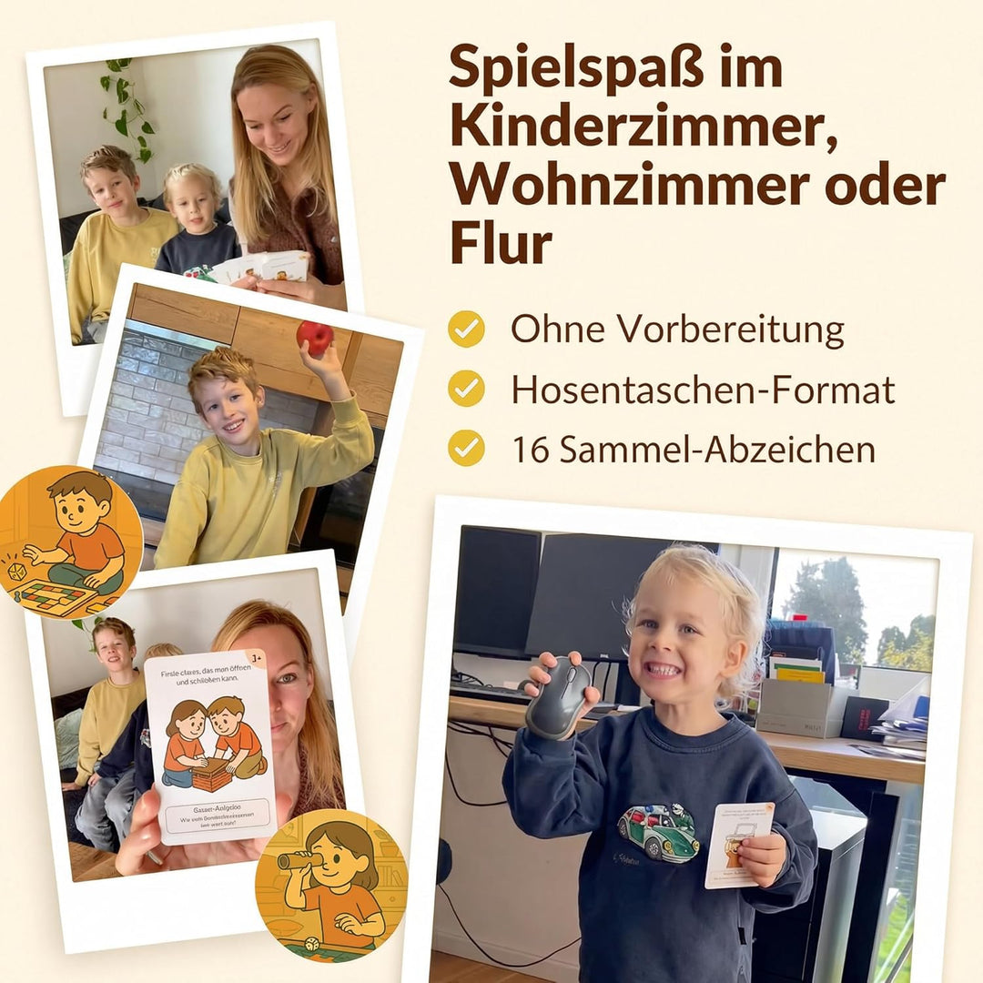 Heldenzimmer Indoor Suchspiel Kinder – Spiele für Zuhause Drinnen | 100 Aufgaben Suchspiel, 50 Doppe