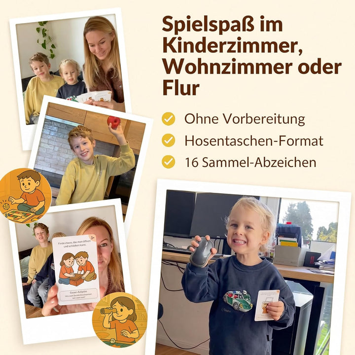 Heldenzimmer Indoor Suchspiel Kinder – Spiele für Zuhause Drinnen | 100 Aufgaben Suchspiel, 50 Doppe