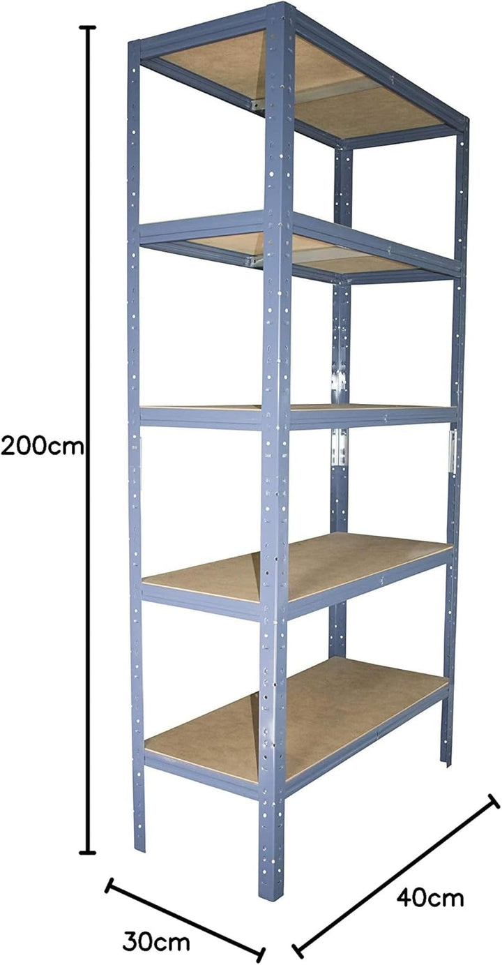shelfplaza® 200x40x30cm Home Schwerlastregal blau/Metallregal mit 5 Böden/Kellerregal Metall, Garage