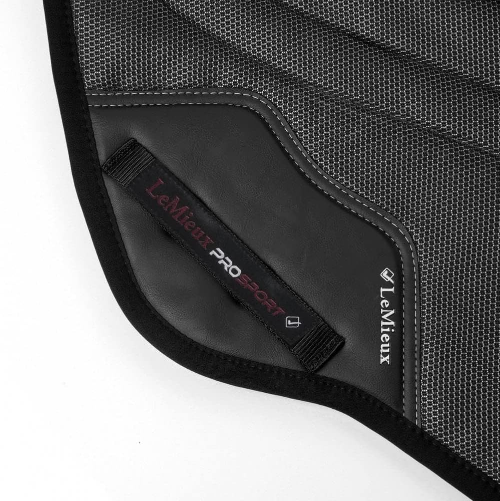 LeMieux Prosport Lustre Close Contact Square (D-Ring), Satteldecke Unisex Erwachsene L Schwarz, L Sc