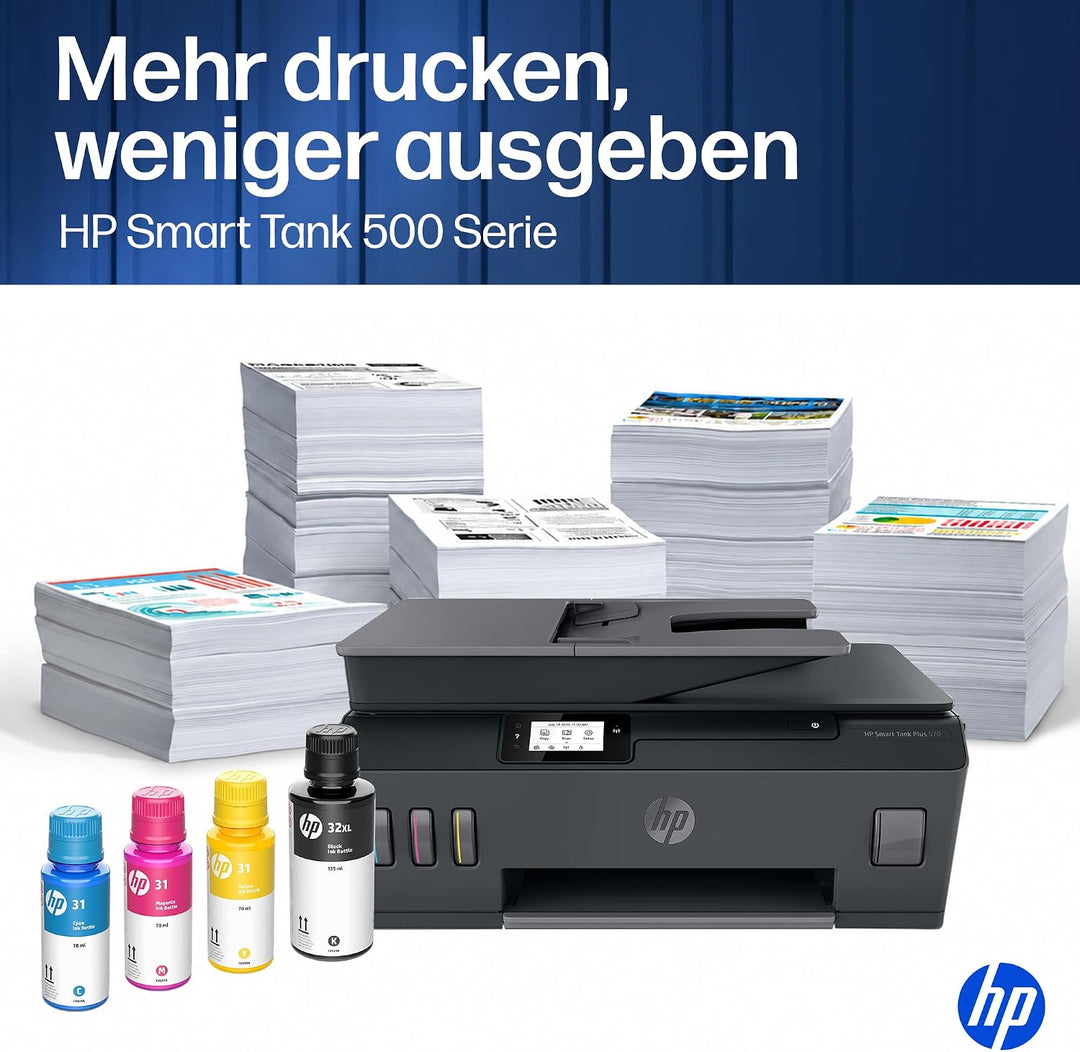 HP Smart Tank Plus 570 Multifunktionsdrucker (Drucker, Scanner, Kopierer, WLAN, AirPrint, 3-in-1, in