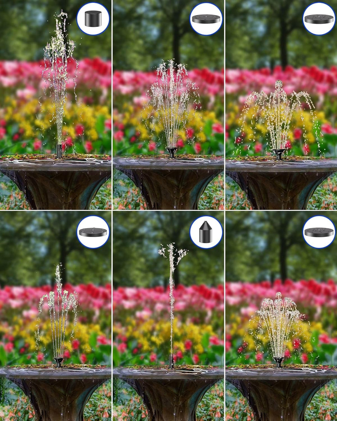 Biling Solar Springbrunnen für aussen, 2.5W Solar Teichpumpe mit Filter Solar Brunnenpumpen, Solar W