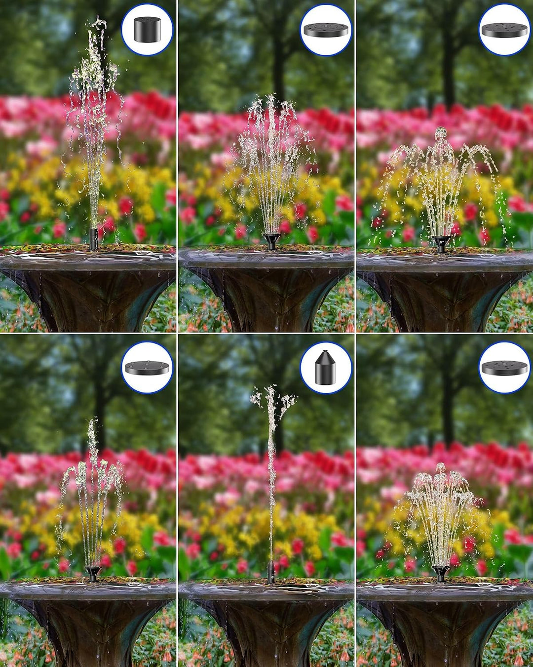Biling Solar Springbrunnen für aussen, 2.5W Solar Teichpumpe mit Filter Solar Brunnenpumpen, Solar W