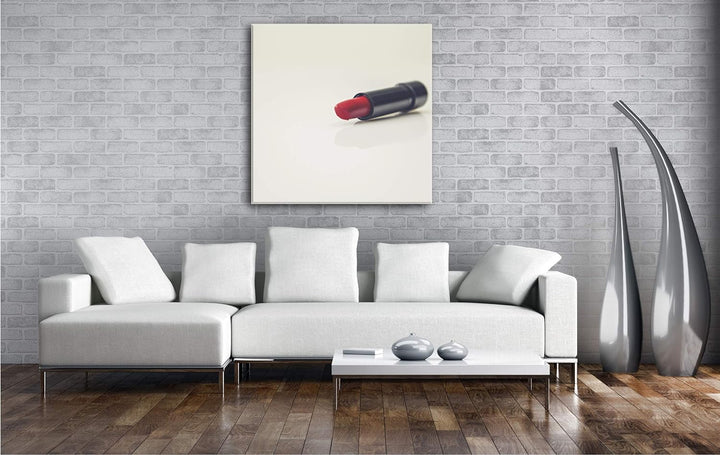 deyoli erotischer roter Lippenstift im Format: 70x70 als Leinwandbild, Motiv fertig gerahmt auf Echt