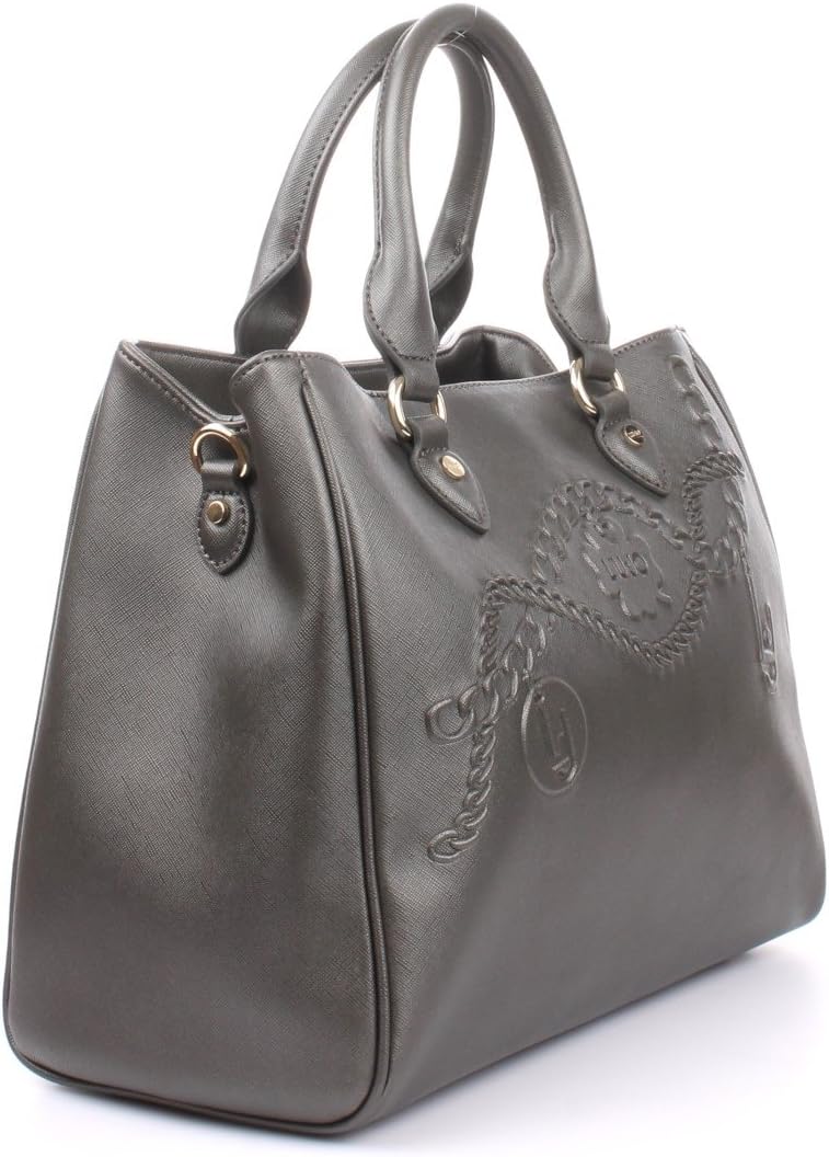 Liu Jo BOSTON BAG N66227E0140 Damen Bowlingtaschen 34x27x17 cm (B x H x T), Grau (Gun metal 90011)