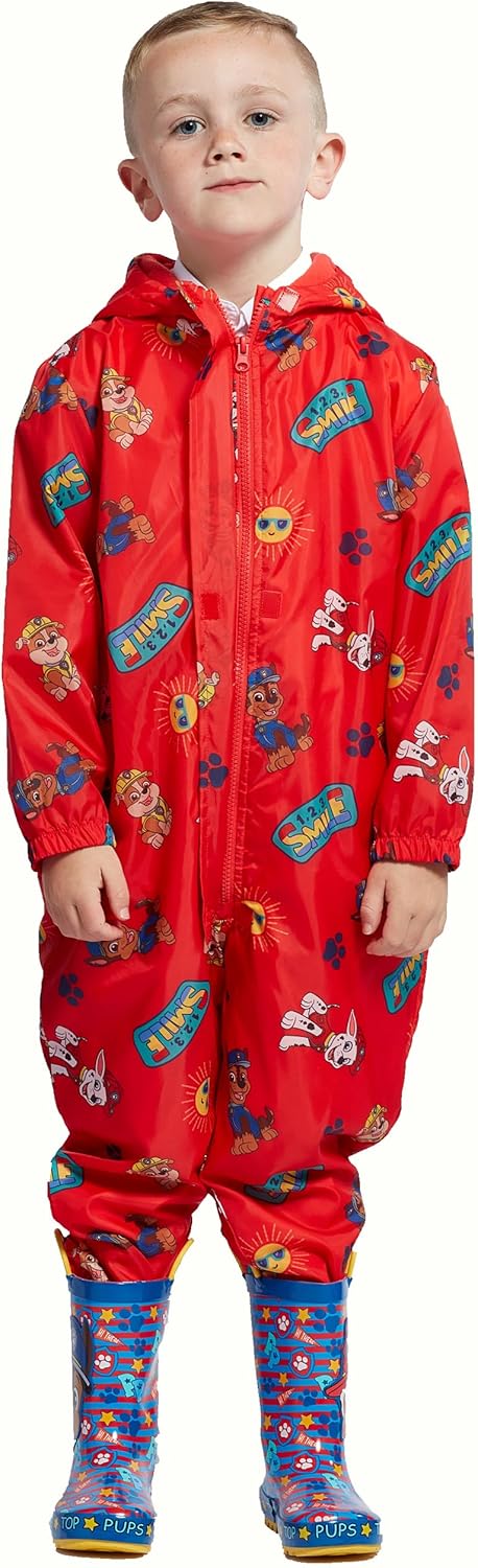 PAW PATROL Regenanzug | Matschanzug Jungen | Regenkleidung Kinder | Overall Für Jungs 2-3 Jahre Rot,