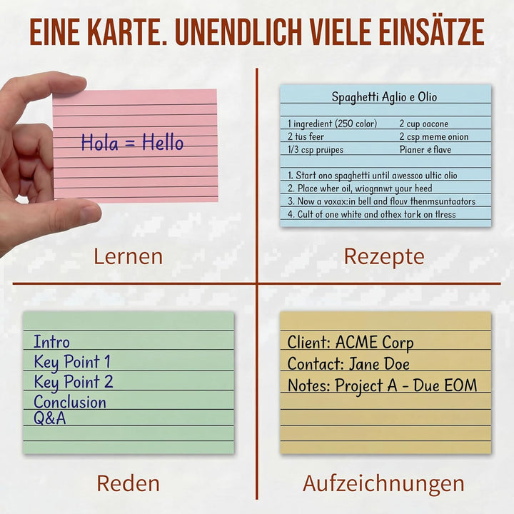 Revisionskarten, 127 x 76 mm, blanko, Karteikarten, Karteikarten, liniert, 127 x 76 mm, 300 Stück, 3