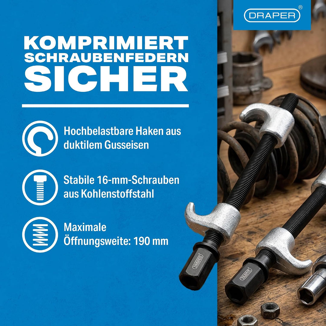 Draper 14173 Federspanner 2 Stück, Silber