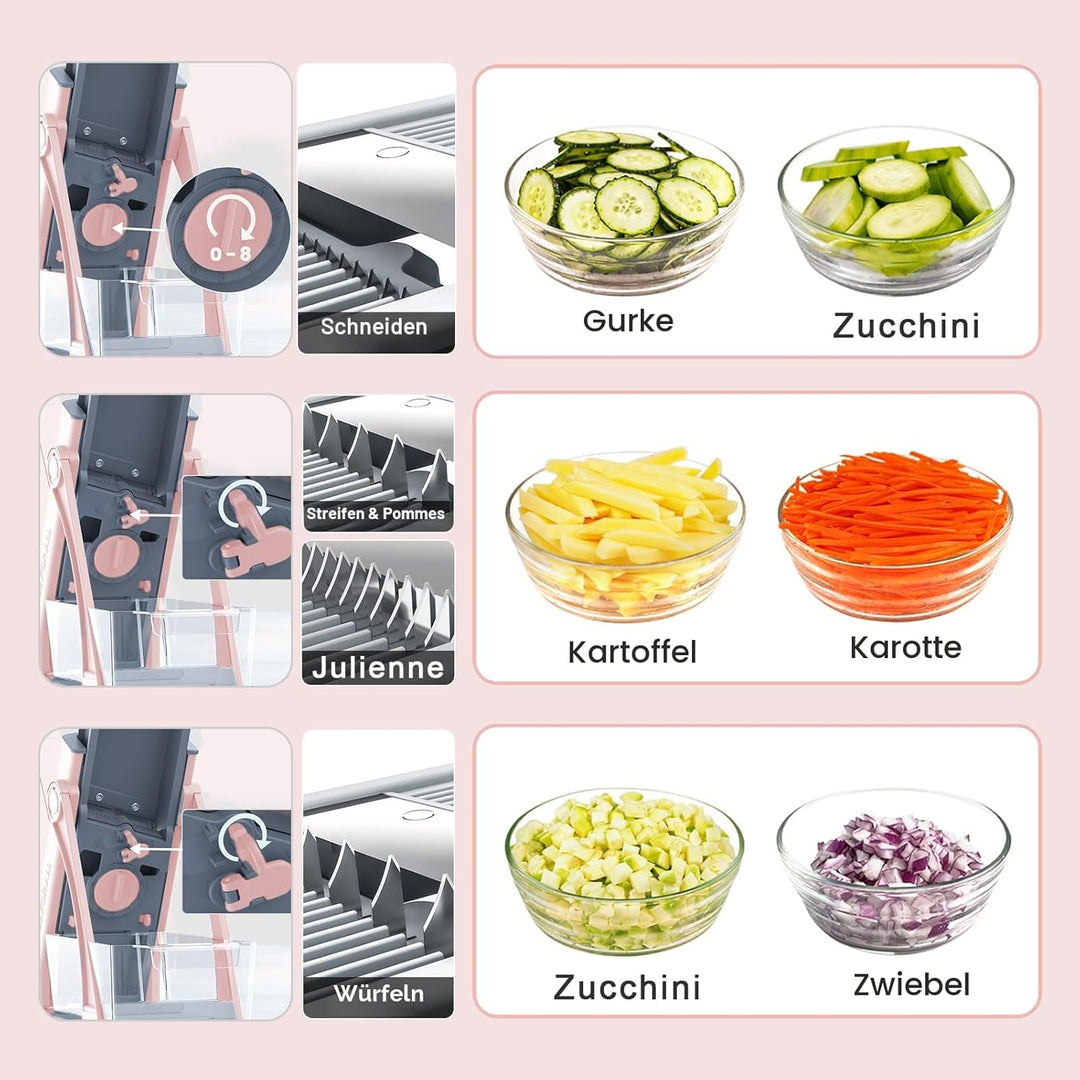 Jonscook Safe Mandoline Food Slicer For Kitchen - Vegetable Chopper With Adjustable Thickness, Multi