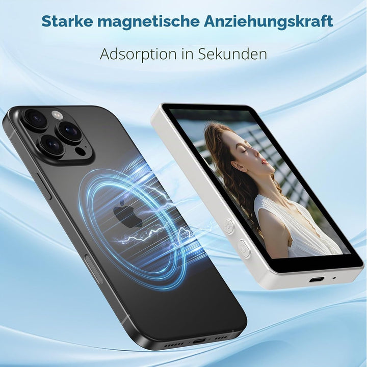 Vlog Screen Handy:1080P Magnetischer Selfie Monitor für Rückkamera,Spiegelung für iPhone&amp;Androids(Ni