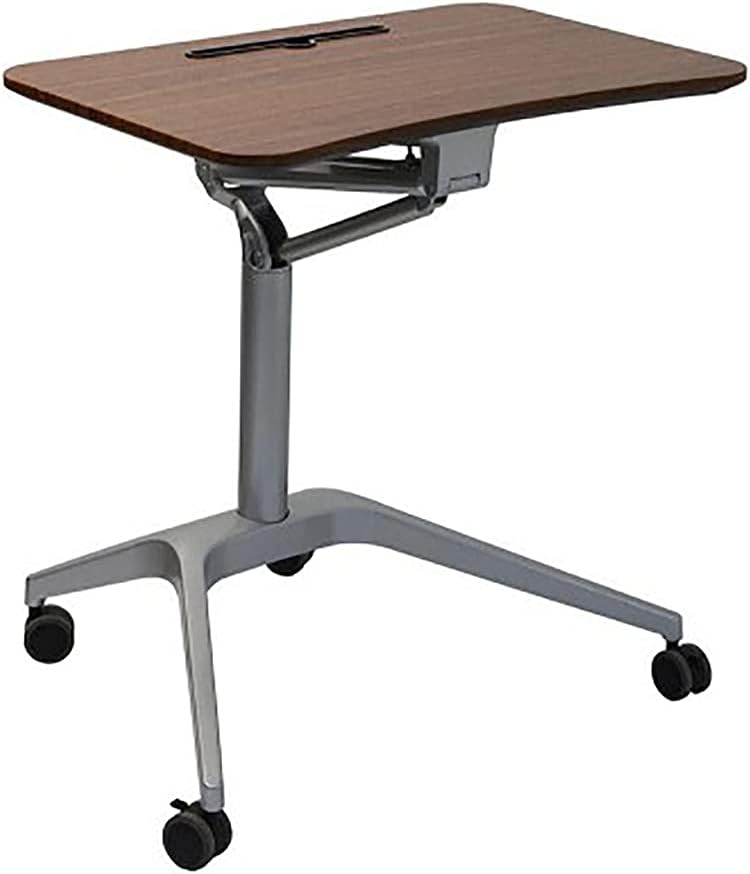 44" Laptoptisch mit Rollen Stehpult Höhenverstellbar Laptop Ständer Mobile Workstation Kompakter Sta