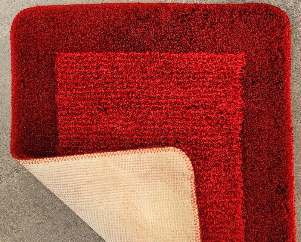 Spirella Simply Dark Red/Rot/Dunkelrot Badteppich Badematte Vorleger 55x65cm.