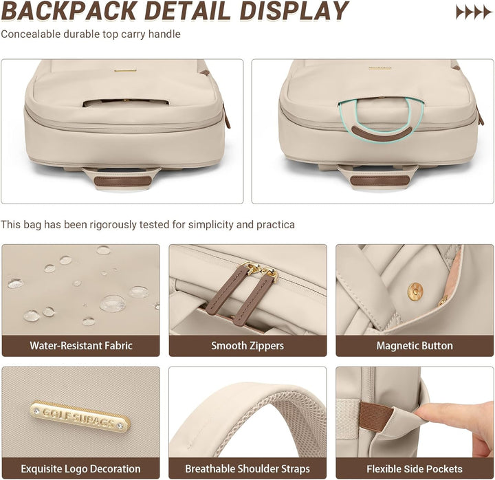 GOLF SUPAGS Laptop Rucksack für Damen Casual Daypack für Reise Arbeit Schulrucksack Teenager passend