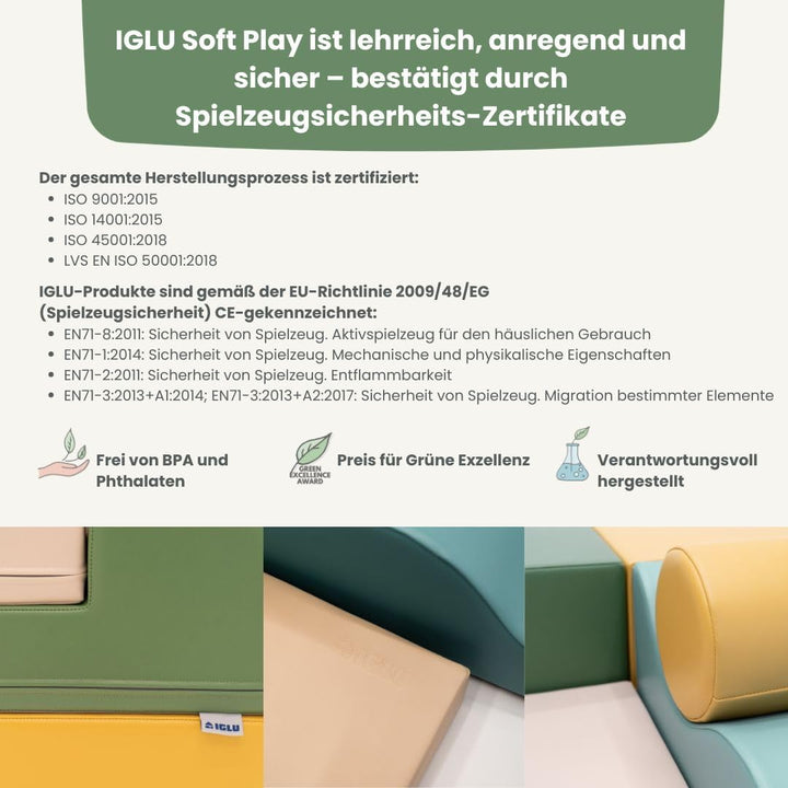 IGLU SOFT PLAY 6er Softbausteine Set für Kinder – XXL Kletterbausteine & Schaumstoff-Bausteine – Abe