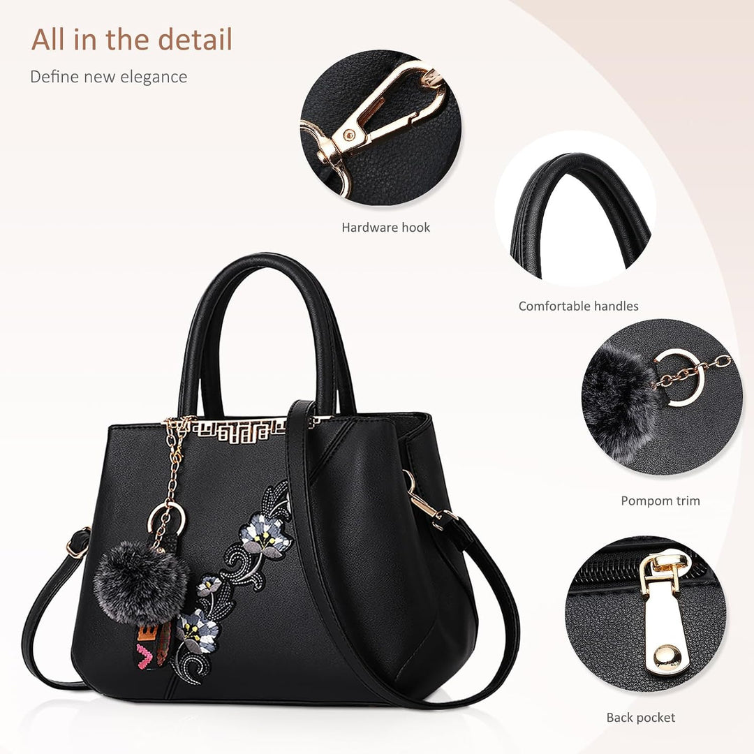 NICOLE &amp; DORIS Handtaschen Damen modische Damenhandtaschen taschen Damen Umhängetaschen mit Blumenmu