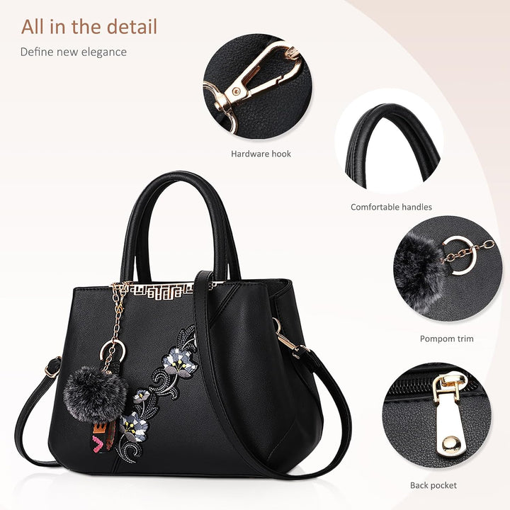 NICOLE &amp; DORIS Handtaschen Damen modische Damenhandtaschen taschen Damen Umhängetaschen mit Blumenmu