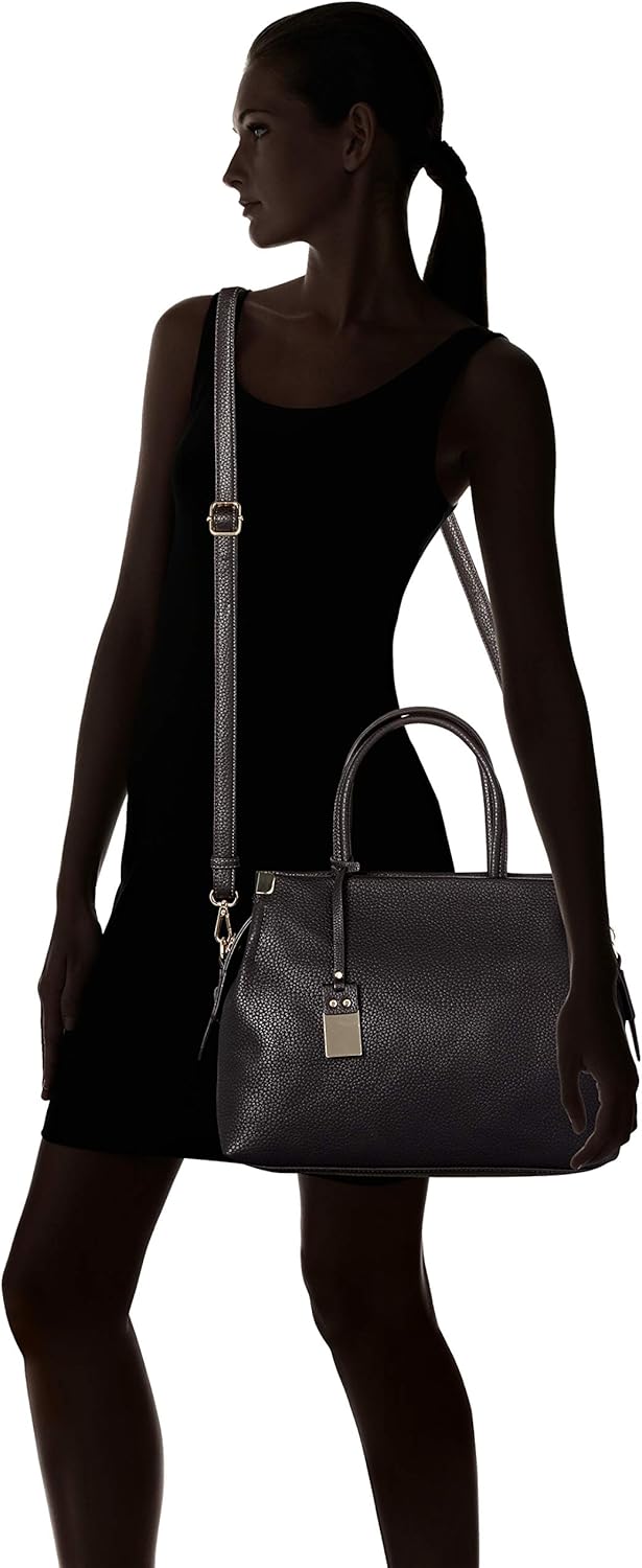 Gabor bags Gela Damen Shopper Umhängetasche Reissverschluss Beige 35 x 13,5 x 24 Schwarz, 35 x 13,5