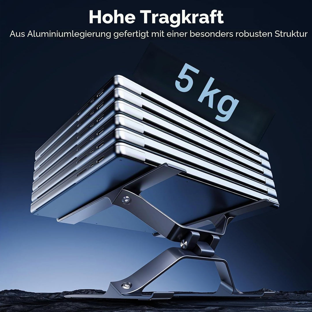 OMOTON Aluminium Laptop Ständer, Verstellbar Laptop Halterung mit Belüftung, Ergonomischer Laptopsta