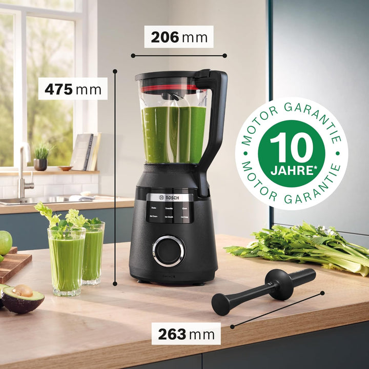 Bosch Hochleistungsmixer, Smoothie Maker, 1800W, VitaPower Serie 6 MMB6652B, 45.000 U-min, Programme