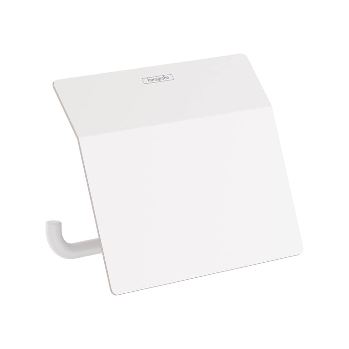 hansgrohe Toilettenpapierhalter AddStoris, Papierrollenhalter mit Abdeckung, Mattweiss 1 Rolle mit D