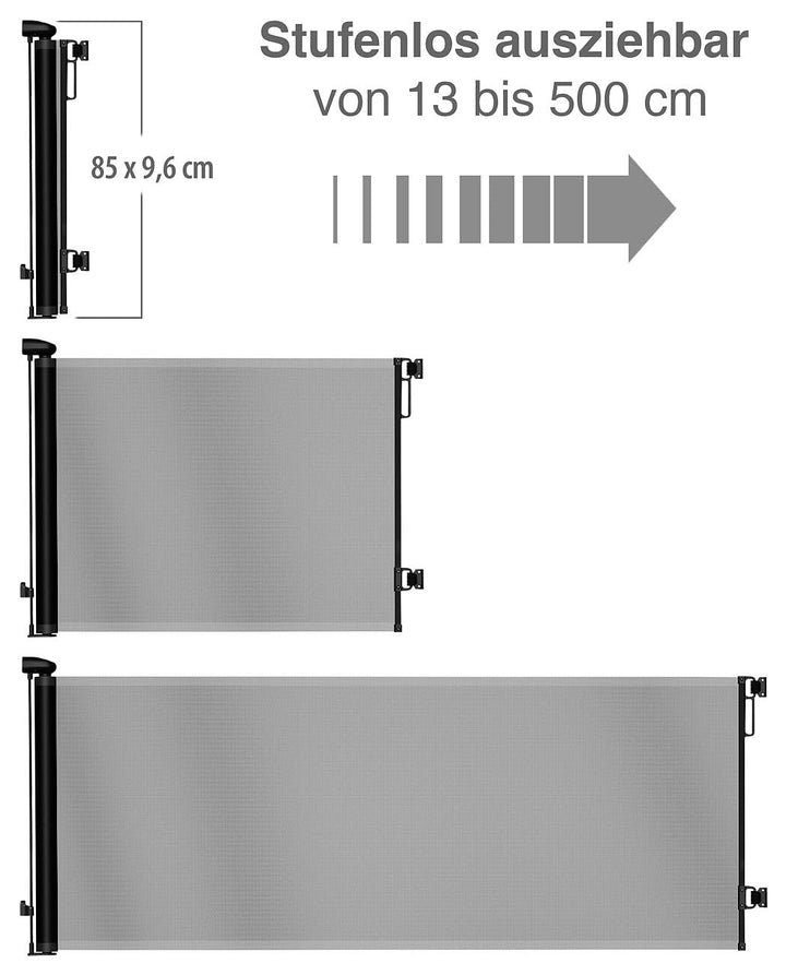 Carlo Milano Baby Gate: Ausziehbares Treppenschutzgitter, 13-500 cm, 85 cm hoch, schwarz (Kinderschu