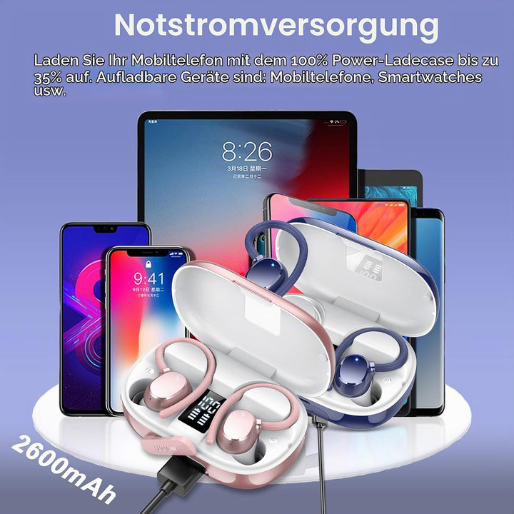 Bluetooth Kopfhörer Sport, 128Std Kopfhörer Kabellos Bluetooth 5.3, ENC Noise Cancelling Mic, HiFi S
