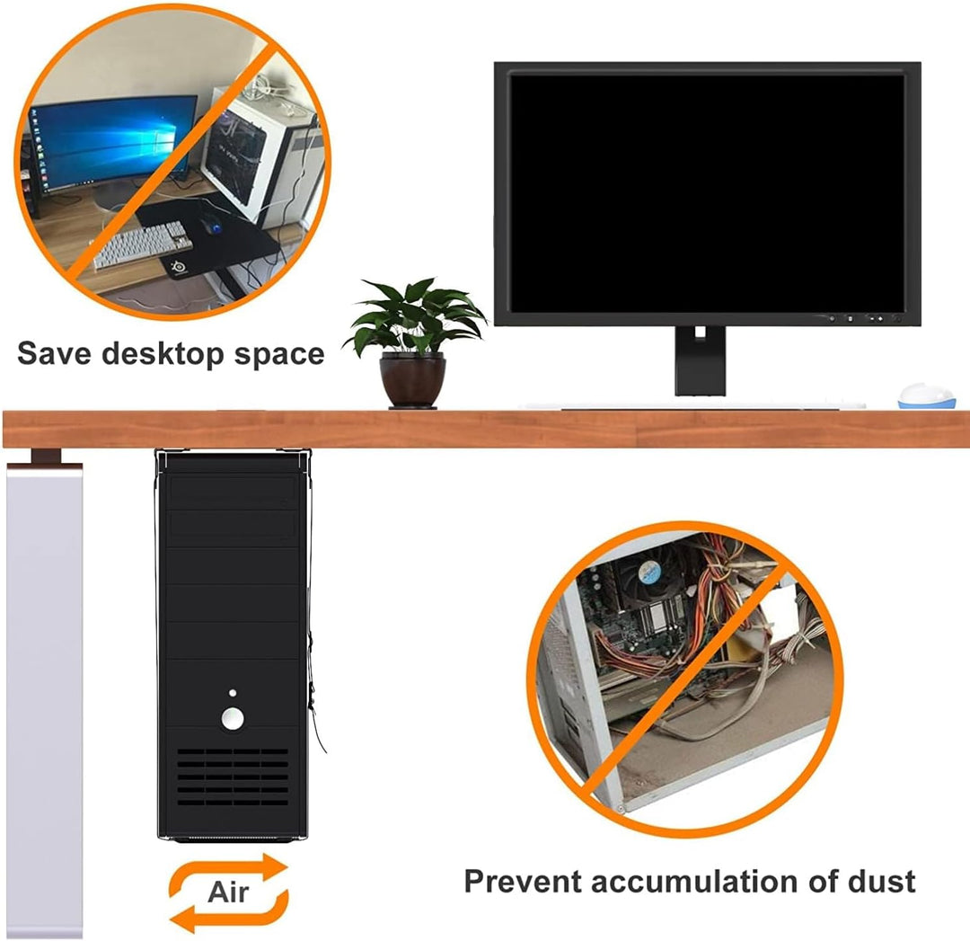 Techly 102239 PC-Halterung für Wand oder Schreibtisch, Schwarz