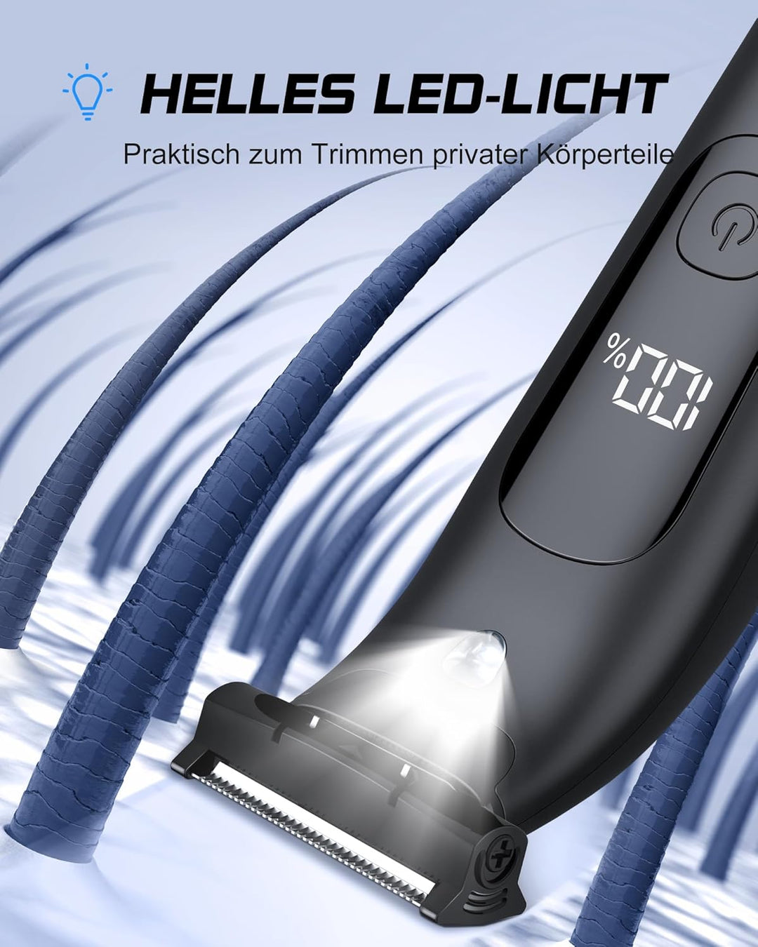 Intimrasierer Mann Rasierer Herren Elektrisch,Wasserdicht Körperrasierer mit LED Licht,Intimbereich