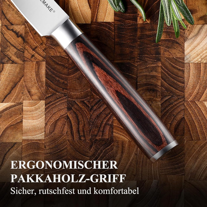 KEEMAKE Schälmesser Gemüsemesser 9 cm Klingenlänge Profi Küchenmesser Messer Obstmesser aus deutsche