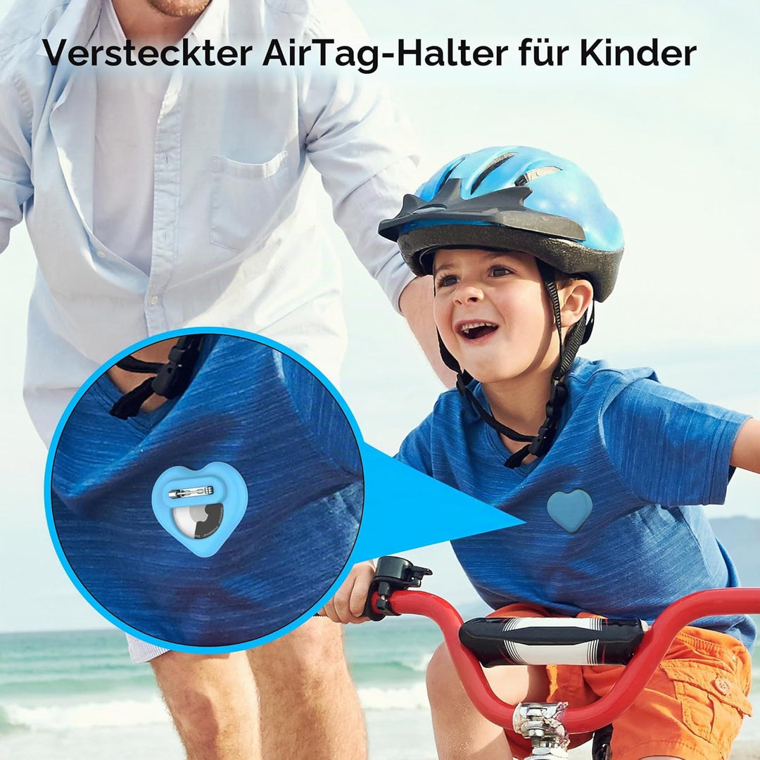 DDJ AirTag Kinder-Schutzhülle, 4er-Pack für Apple AirTag Tracker-Halter mit unsichtbarem Pin, Anti-V