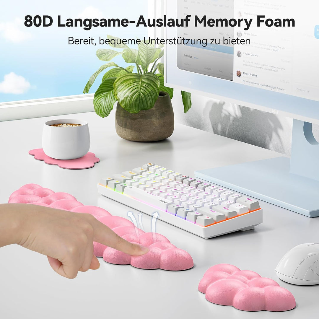 TECKNET Wolke Handballenauflage Tastatur, Ergonomisches & Entspannendes Handgelenk: Memory-Schaum mi