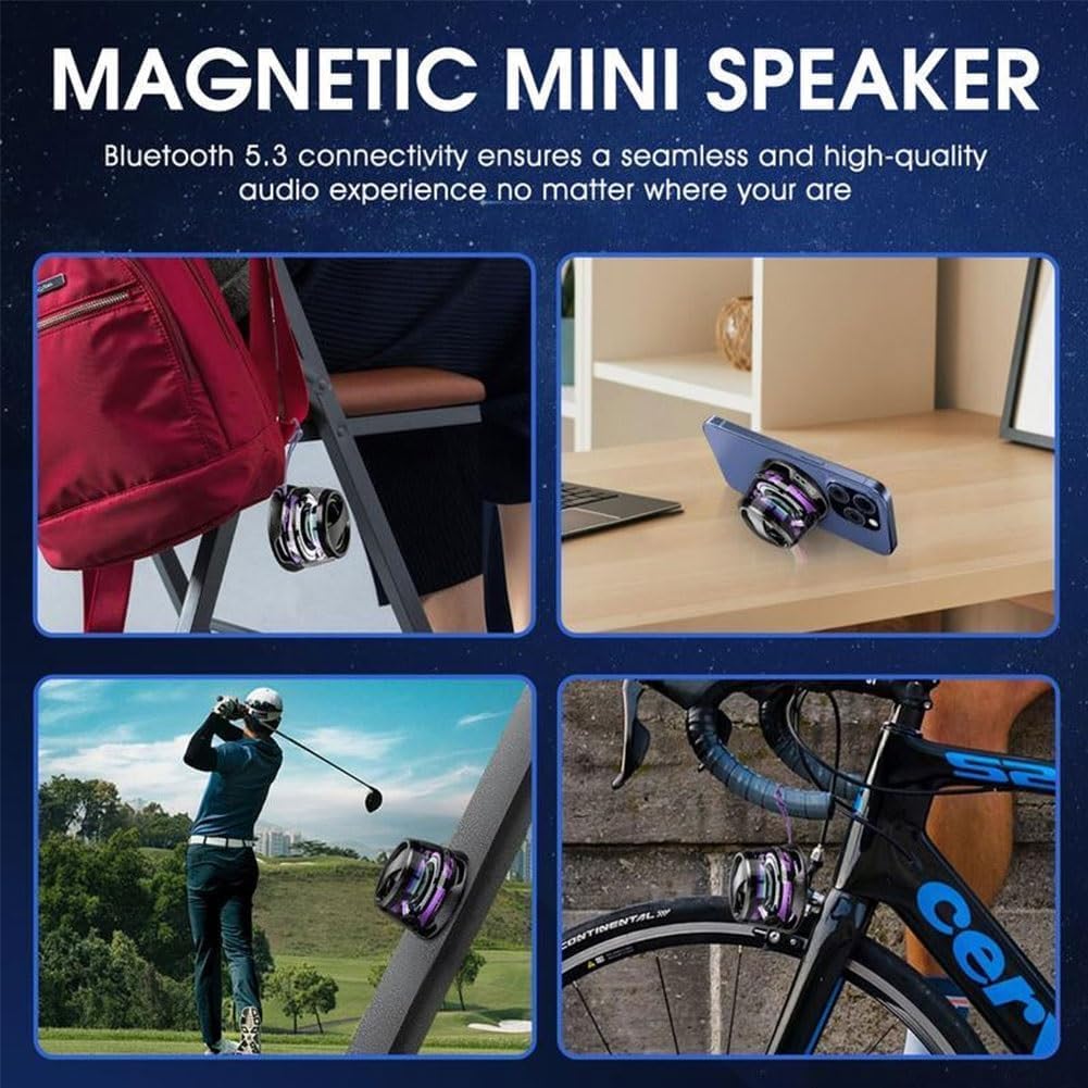 Magnetischer Bluetooth-Lautsprecher, G200 tragbarer Bluetooth-Lautsprecher mit Multi-RGB-Farblicht u