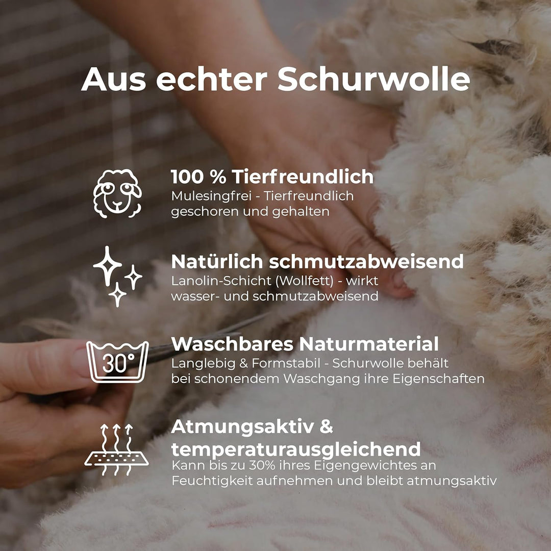 NOVALIV Schurwoll Kniedecke Outdoor Rollstuhl - Warme Beindecke mit wasserabweisender Oberseite - Sc