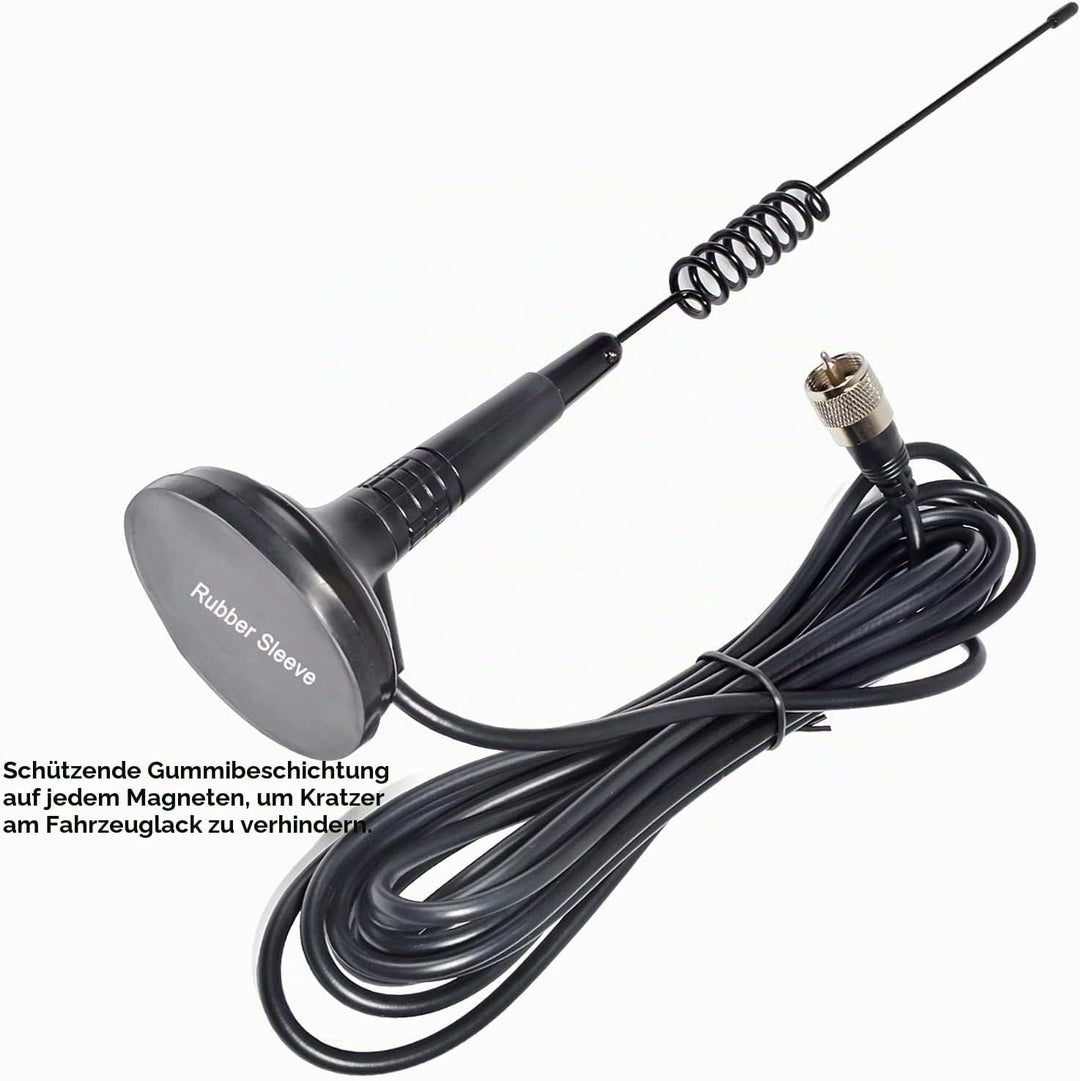 HYS 27 MHz Magnetische Halterung Antenne CB Antenne kompatibel mit Cobra Midland Uniden Maxon Portab