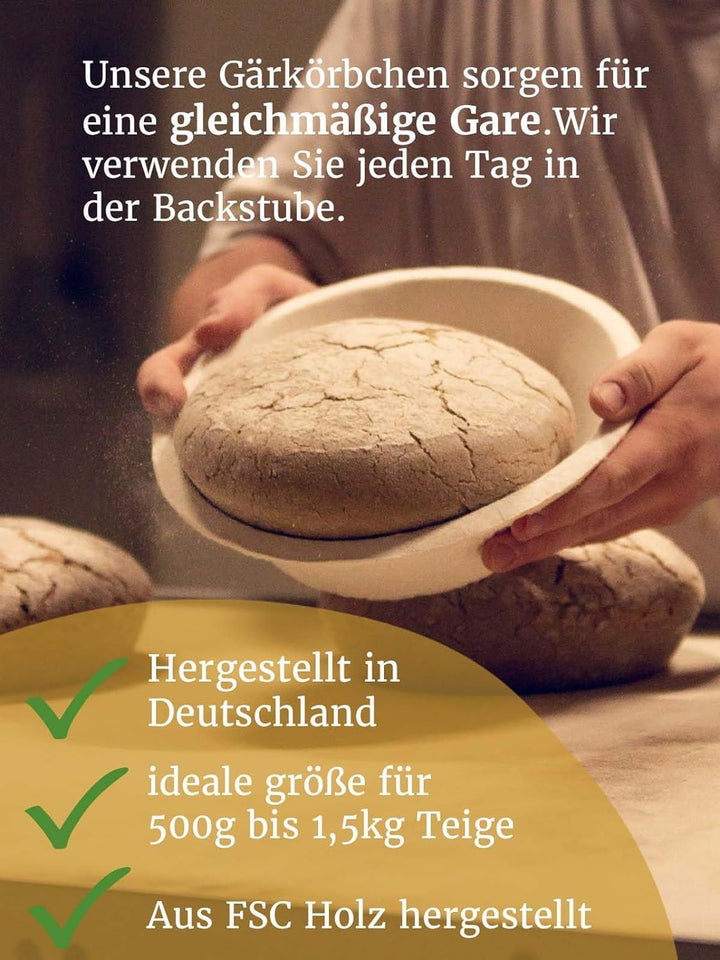 Bäckerei Spiegelhauer 5 Gärkörbchen I 5 Teigschaber Gärkörbchen Set Backset Gross, Backset Gross