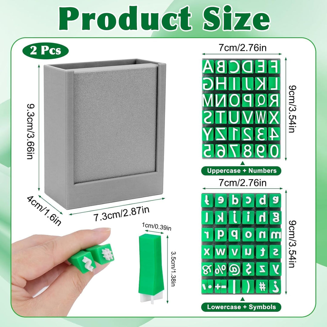 Alphabet Tonstempel Set, 2 Sets Alphabet Buchstaben Stempel für Ton und Keramik, mit Buchstaben Anza