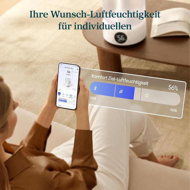 Levoit Smart Luftbefeuchter Schlafzimmer, 4,2 L Top-Fill, Kühler Nebel | leicht zu reinigen, 21 dB H