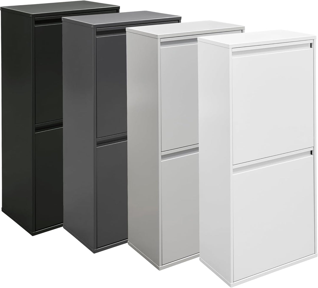 ARREGUI Basic CR401-B2 Mülltrennsystem aus Stahl | 2 Fächer Mülleimer für die Küche | 2 Fach Abfalle