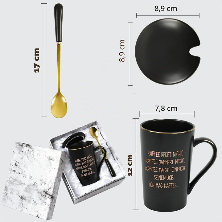 Diztoud Kaffeetasse Geschenk, Kaffee Geschenk, lustig Tasse mit spruch Kaffee macht einfach seinen J