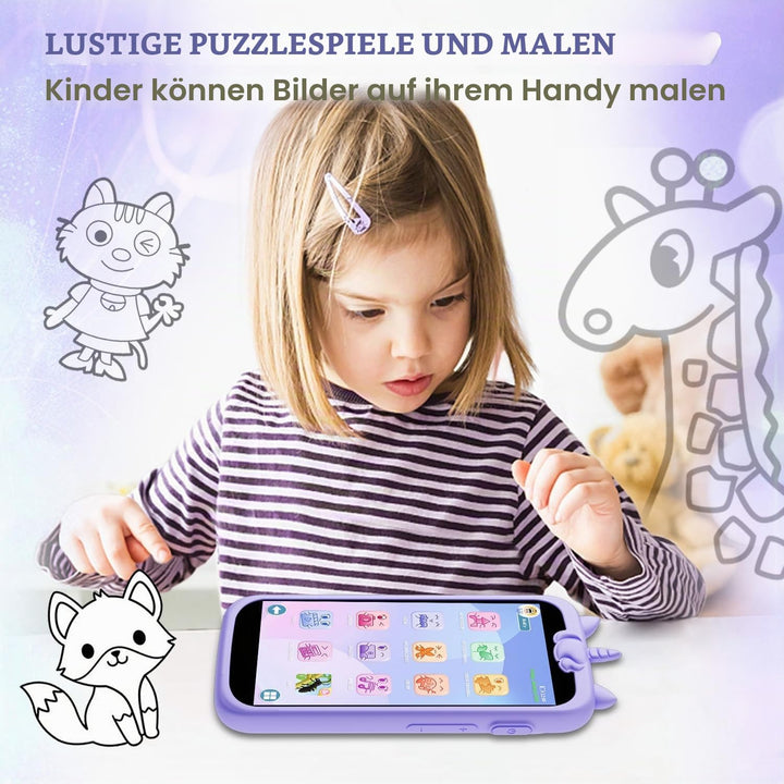 Kinder Handy Smartphone, Pretend Smartphone für Kinder mit Dual Kamera, MP3 Player Jungen Mädchen, G