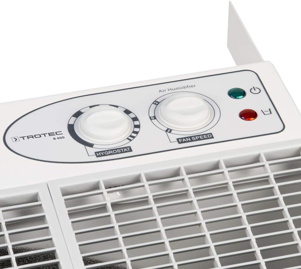 TROTEC Luftbefeuchter B 400 – Raumbefeuchter für grosse Räume bis 360 m²/ 900 m³, 29 l Tank, Gebläse