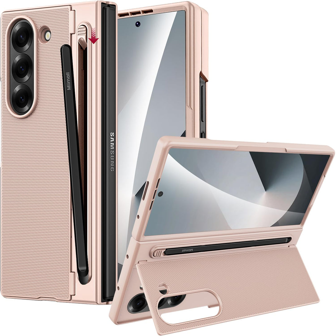Miimall Kompatibel mit Samsung Galaxy Z Fold 6 Hülle mit S-Pen & Stifthalter, [HD Displayschutz] Ult