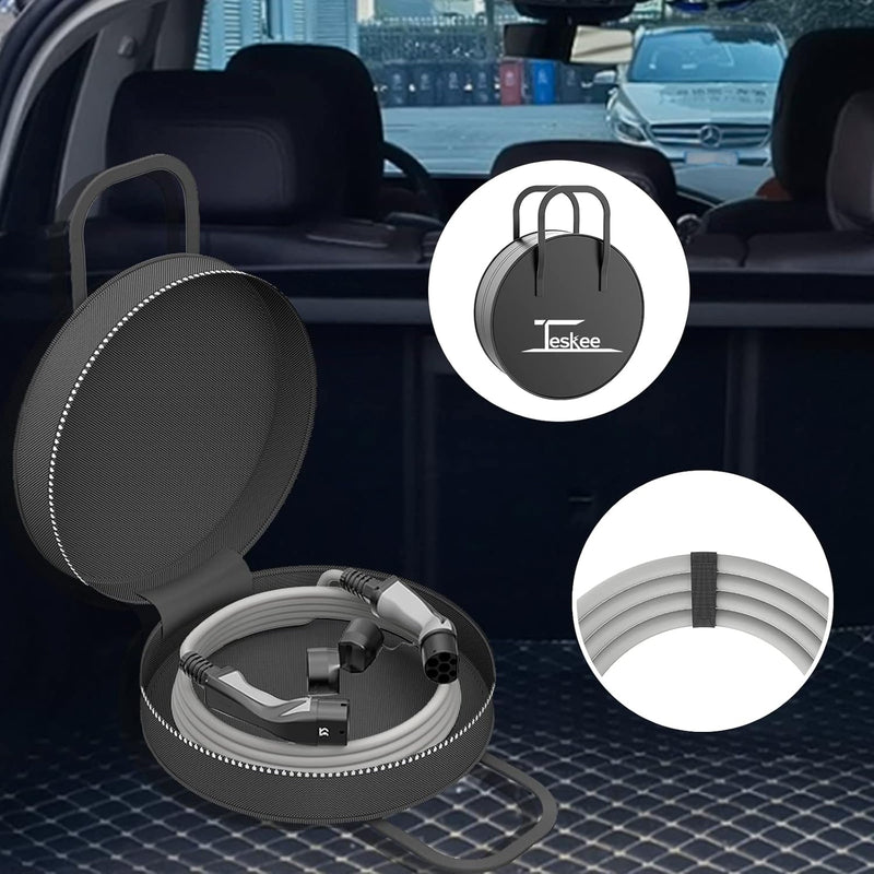 Teskee EV-Ladekabel EV-Ladegerät Typ 2 zu Typ 2 mit Anzeigeleuchten Tragbare Tasche Kompatibel mit A