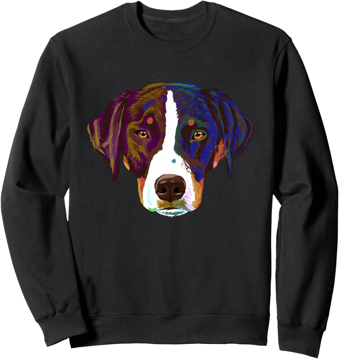 Bunter Splash Hund Appenzeller Sennenhund Sweatshirt