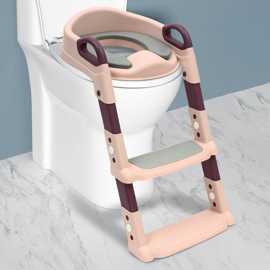 Toilettensitze mit Treppe für Kinder Toiletten-Trainer mit Treppe und Griffe Faltbar Kindertoilette