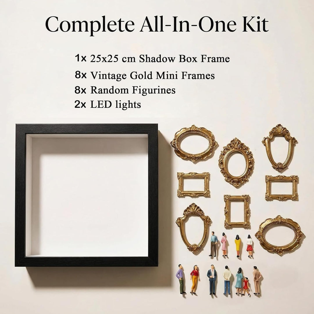 DIY Mini Museum Silhouette Box, Museum of Us, Mini Bilderrahmen Vintage mit LED Licht, Kreatives Eri
