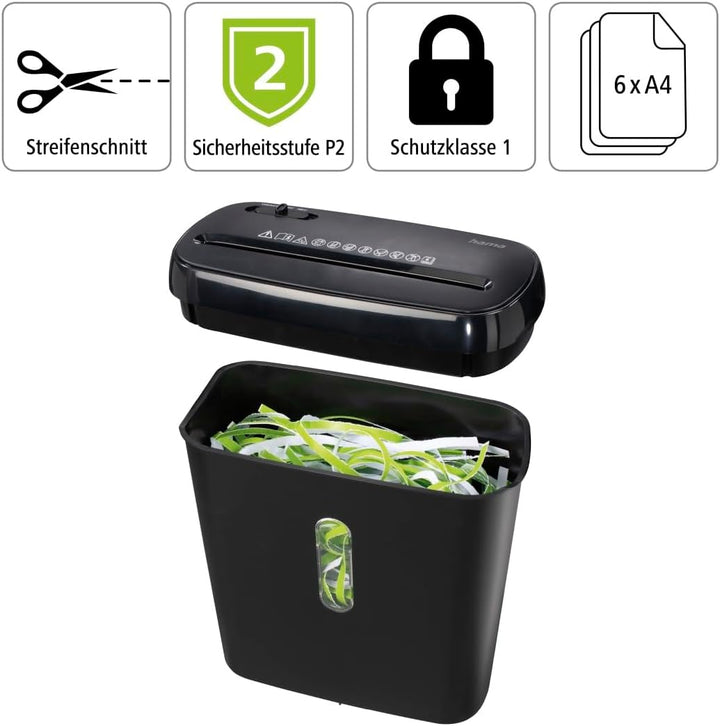 Hama Aktenvernichter Einzug Aktenvernichter professionell Home Office (Streifenschnitt, Schredder, e