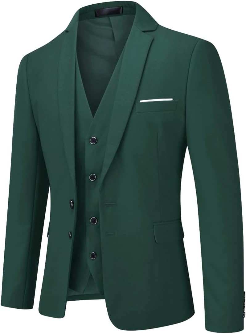 YOUTHUP Anzug Herren 3 Teilig Anzüge Slim Fit 2-Knopf Herrenanzug Modern Formell Sakko Weste Hose fü