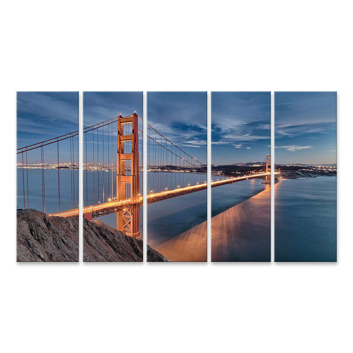 islandburner Bild auf Leinwand Golden Gate Bridge San Fracisco Stadt Bilder Wandbilder Poster Leinwa