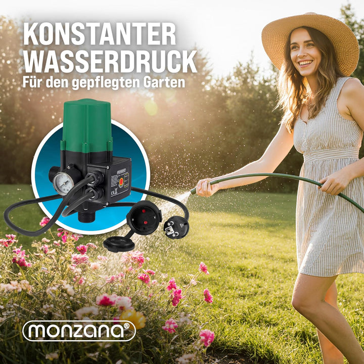 Monzana Pumpensteuerung Druckwächter Baranzeige Kabel 10 bar Pumpensteuerung Druckschalter auto. Ein